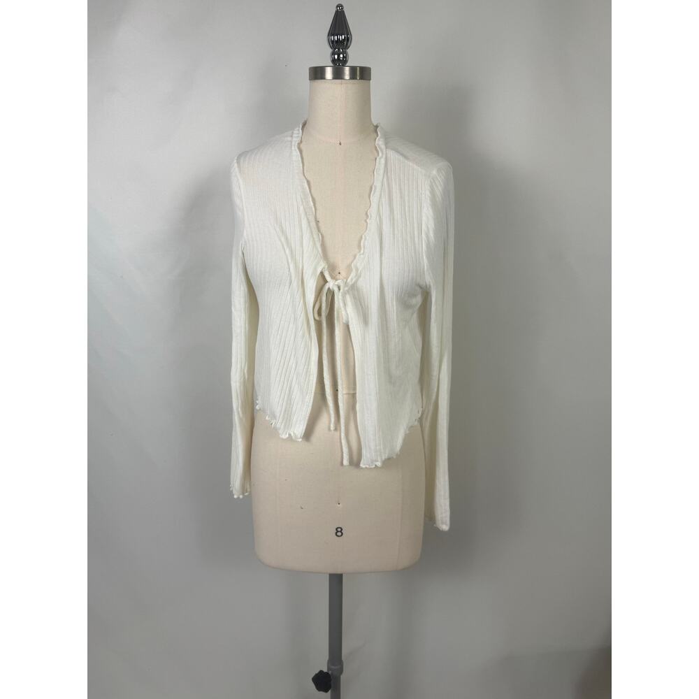 Live in the Moment‎ Med Front Tie Cropped Cardigan Coquette Feminine Fairy Layer